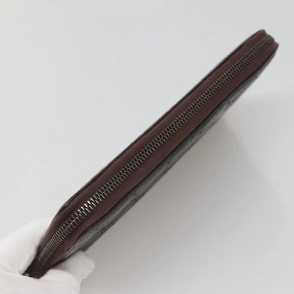 GUCCI GG Canvas Guccissima Wallet Leather Brown Silver - Picture 5 of 16